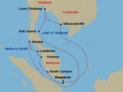 Itinerary schematic diagram