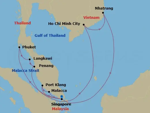 Itinerary schematic diagram