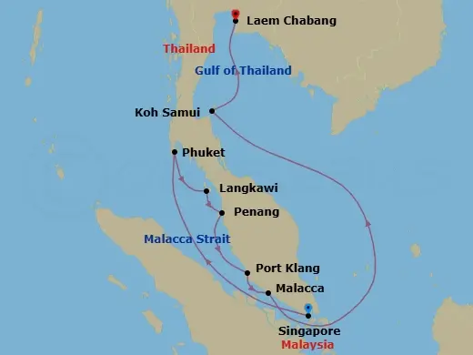 Itinerary schematic diagram