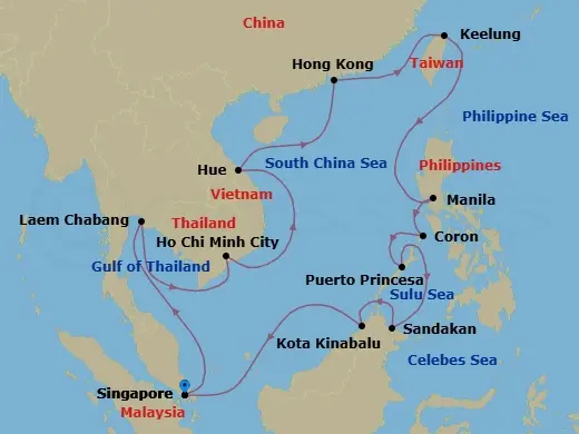 Itinerary schematic diagram