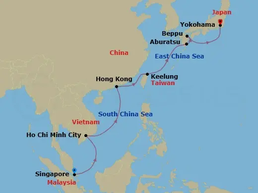 Itinerary schematic diagram