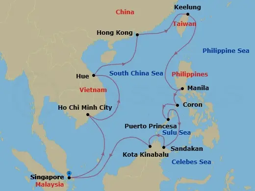 Itinerary schematic diagram
