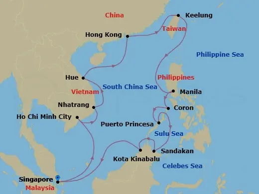 Itinerary schematic diagram