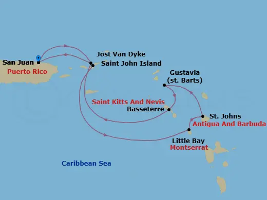 Itinerary schematic diagram
