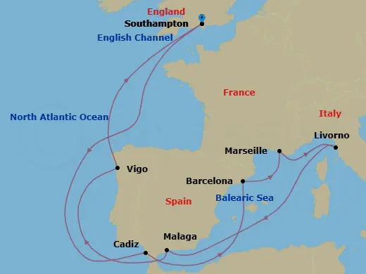 Itinerary schematic diagram