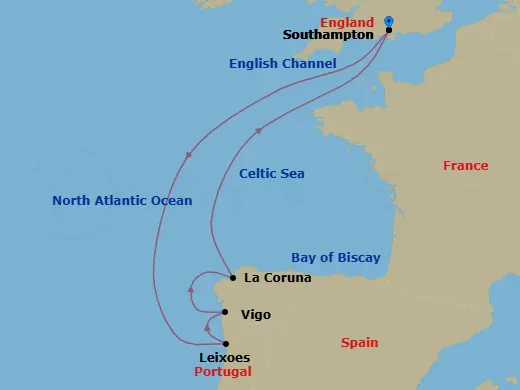 Itinerary schematic diagram