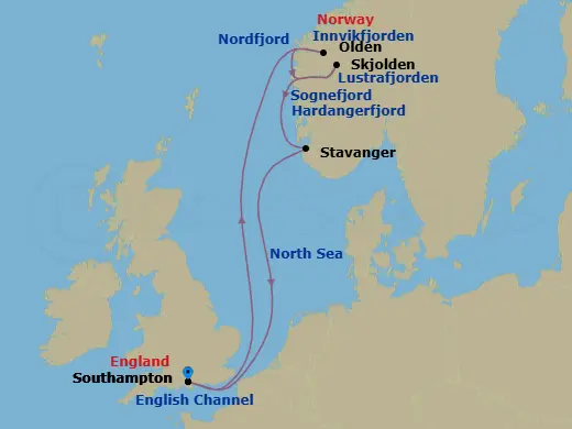 Itinerary schematic diagram