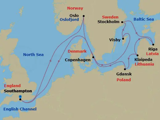 Itinerary schematic diagram