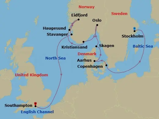 Itinerary schematic diagram