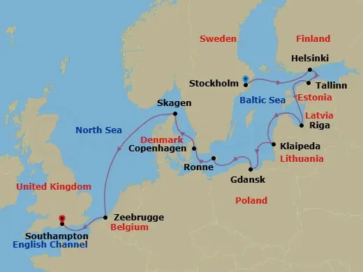 Itinerary schematic diagram