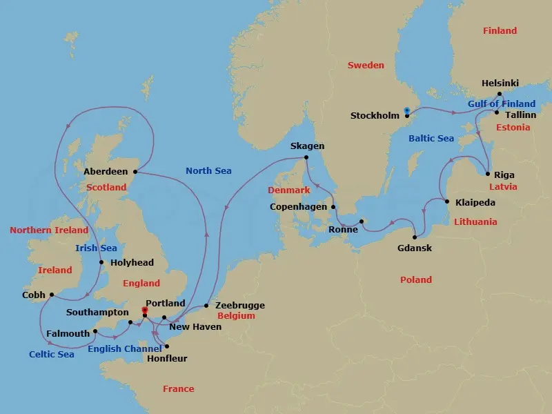 Itinerary schematic diagram
