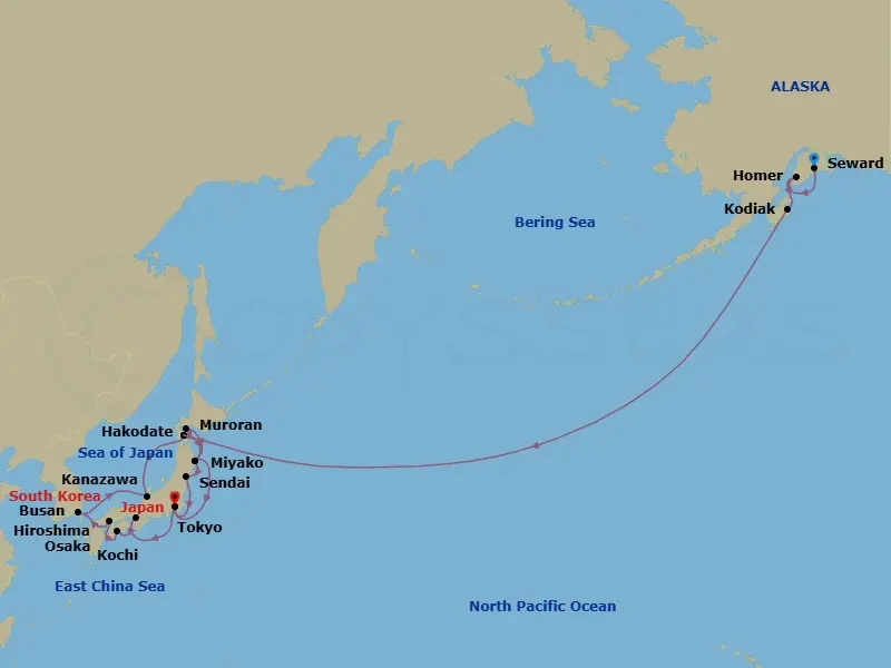 Itinerary schematic diagram