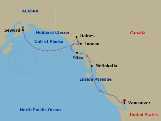 Itinerary schematic diagram