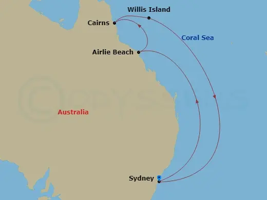Itinerary schematic diagram