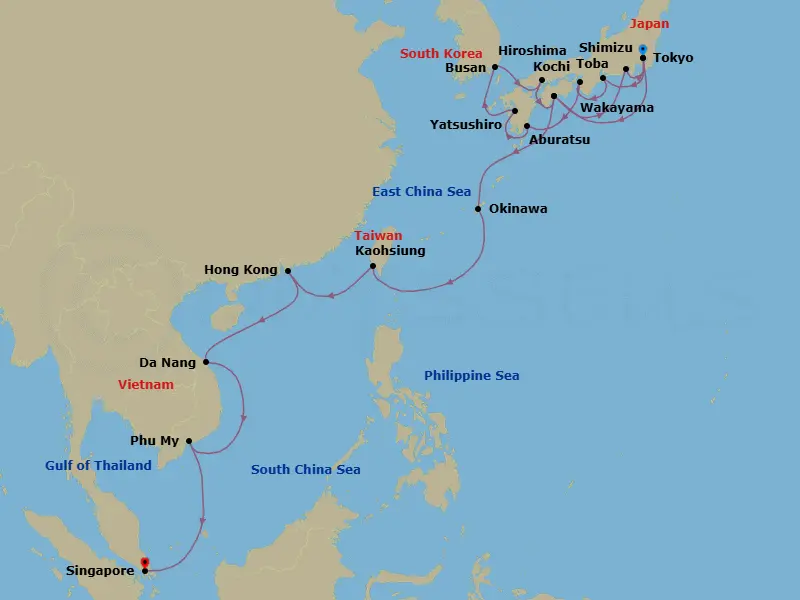 Itinerary schematic diagram