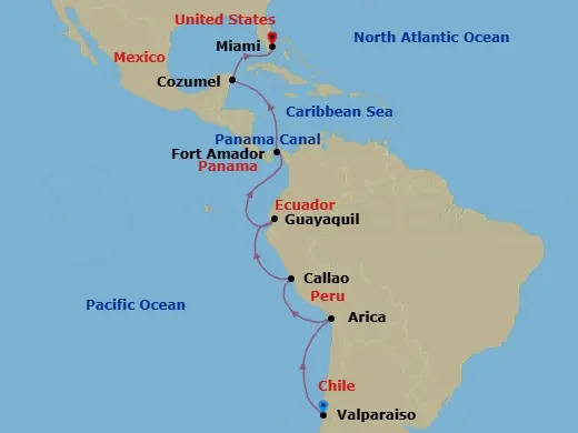 Itinerary schematic diagram