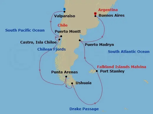 Itinerary schematic diagram