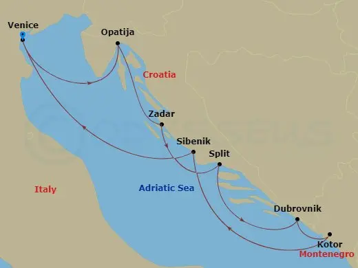 Itinerary schematic diagram