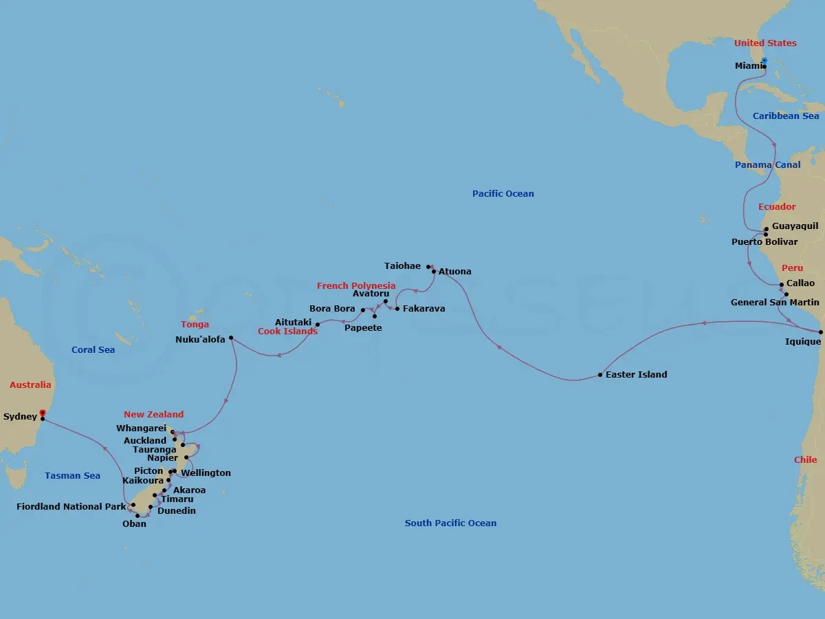 Itinerary schematic diagram