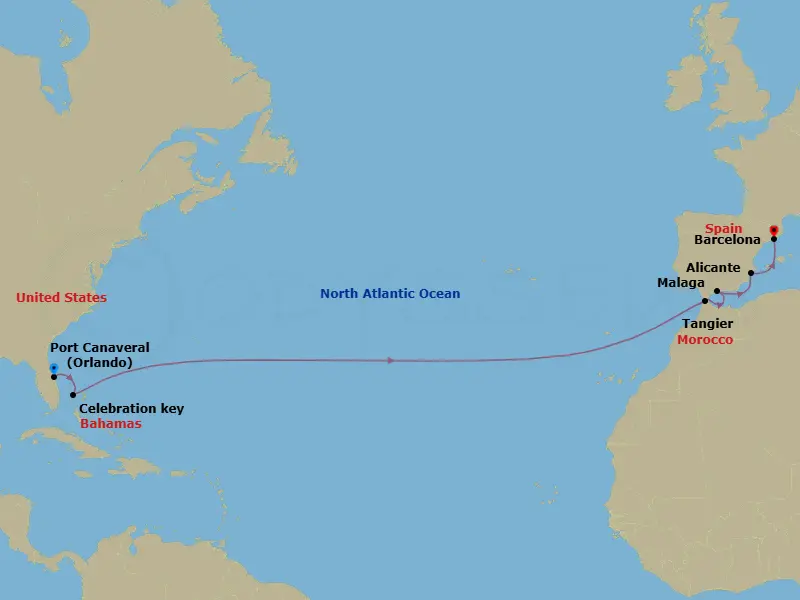 Itinerary schematic diagram