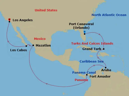 Itinerary schematic diagram