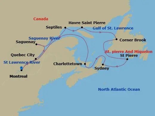 Itinerary schematic diagram