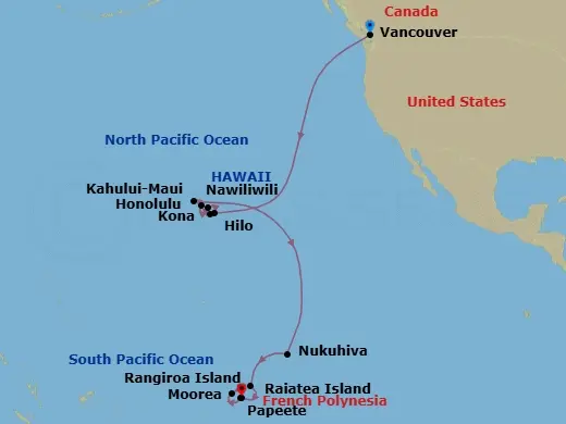 Itinerary schematic diagram