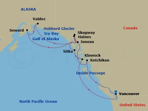 Itinerary schematic diagram