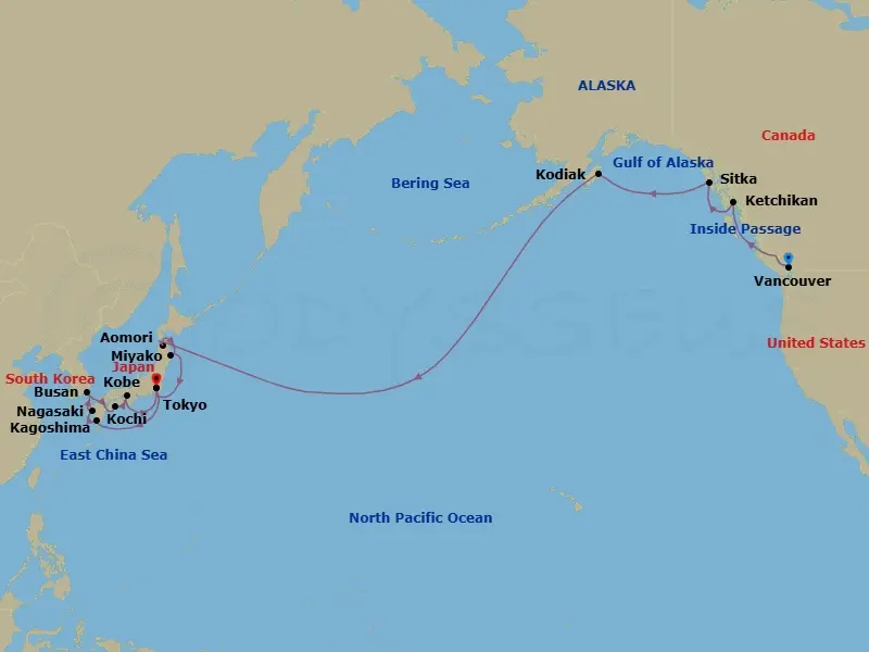 Itinerary schematic diagram