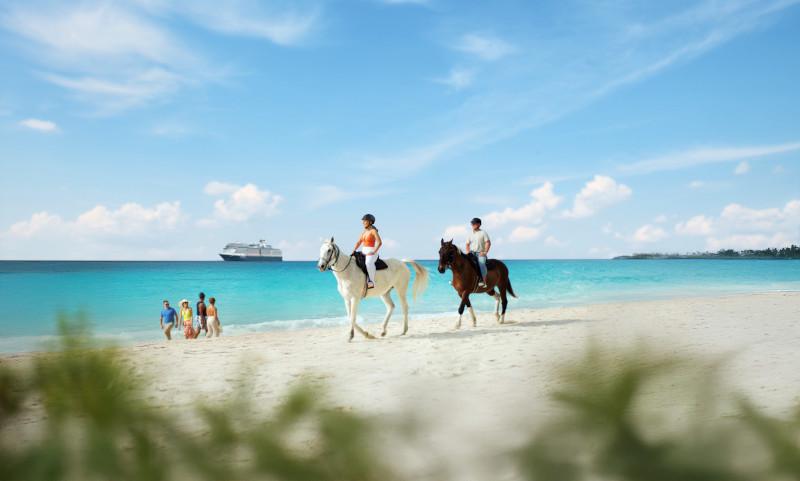 Horse ridding at Half Moon Cay, Bahamas