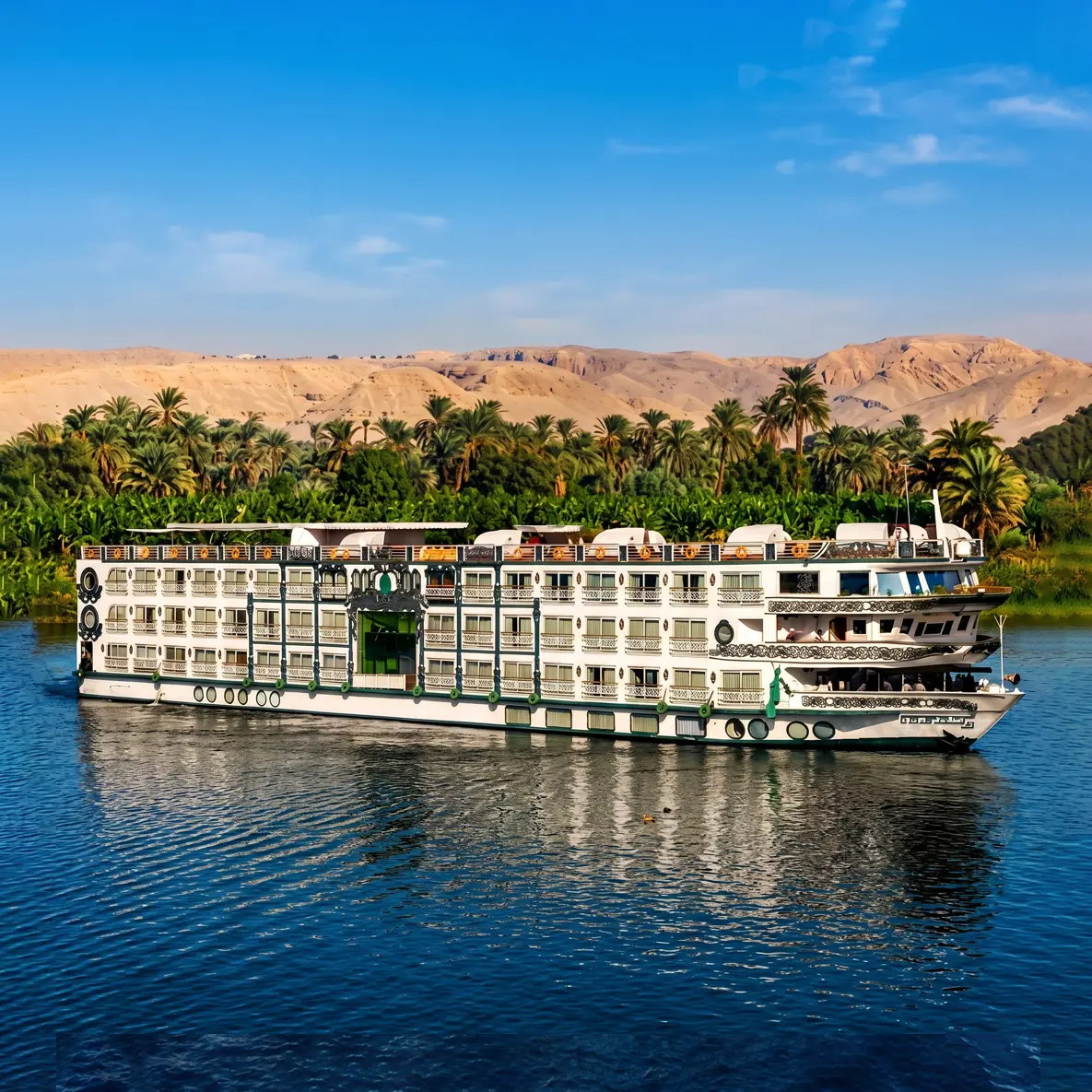 The newest ship of the Sonesta Nile fleet is the Sonesta St. George. With 47 deluxe cabins and 10 suites. Noted as one of the most elegant ships on the Nile, the St. George offers a full-service spa and fitness center, restaurant, bars, nightly entertainment and guided excursions. The Sonesta St. George Nile Cruise sails between Luxor and Aswan on four night cruises on the Nile, offering truly memorable experiences of a lifetime.