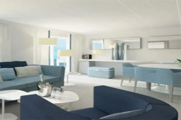 Spacious cruise suite room
