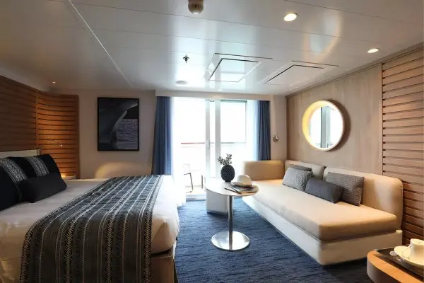 Spacious cruise suite room