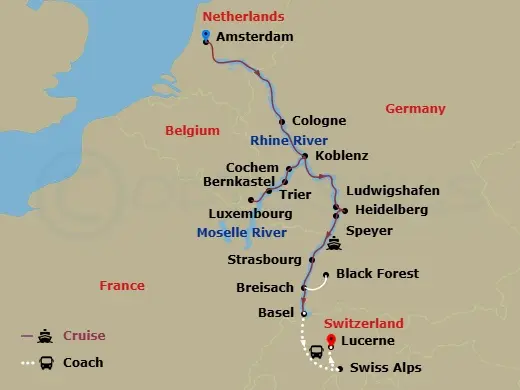 Itinerary schematic diagram