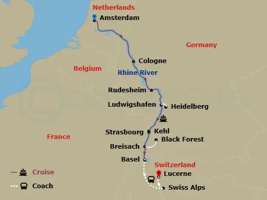 Itinerary schematic diagram
