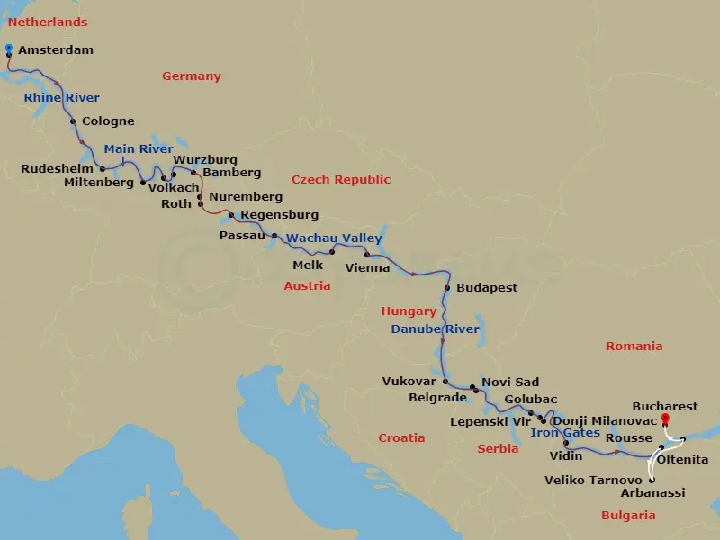Itinerary schematic diagram