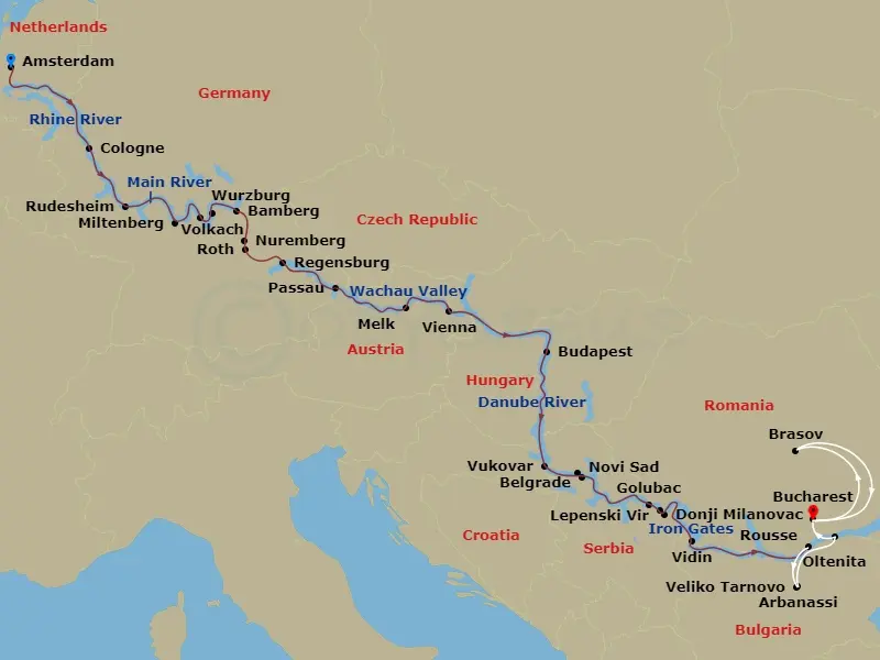 Itinerary schematic diagram
