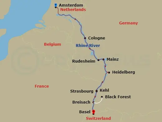 Itinerary schematic diagram