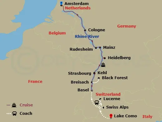 Itinerary schematic diagram