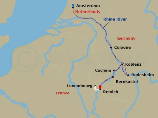 Itinerary schematic diagram