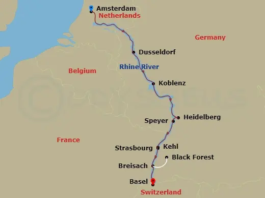 Itinerary schematic diagram