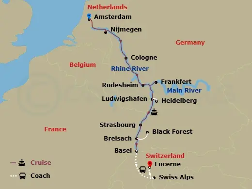 Itinerary schematic diagram