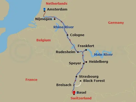 Itinerary schematic diagram