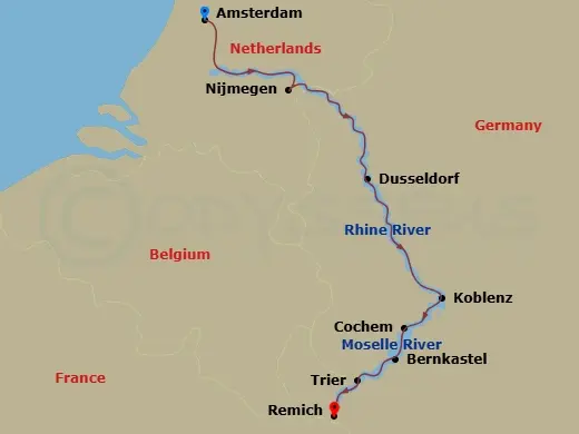 Itinerary schematic diagram