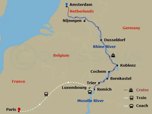 Itinerary schematic diagram