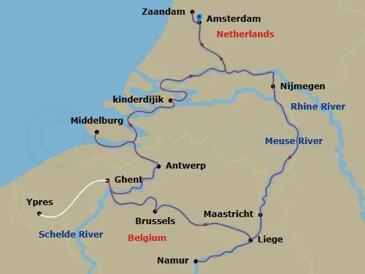 Itinerary schematic diagram