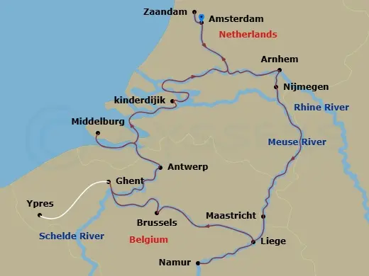Itinerary schematic diagram