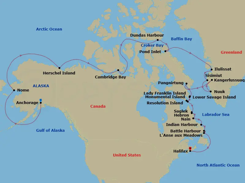Itinerary schematic diagram