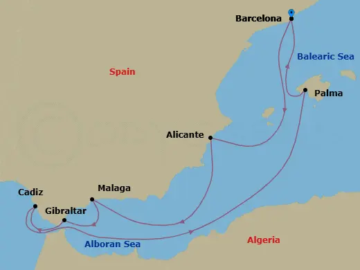 Itinerary schematic diagram