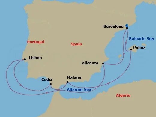 Itinerary schematic diagram